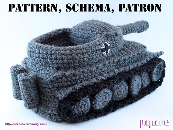 PATTERN for Tiger 1 Tank  - Panzer Crocheted Slippers