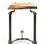 Inspired End Table Fuses Pipeworks and Raw Wood