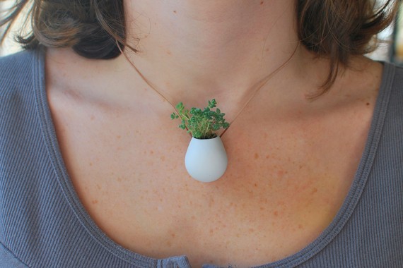 A Wearable Planter, No. 1, in White